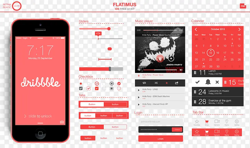 APP����ؼ���ƺϼ�PSDԴ�ļ�-������