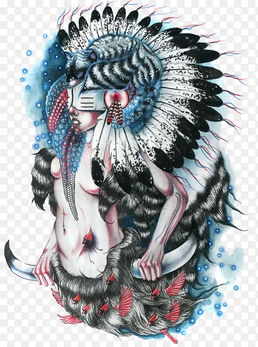 ��ɫʨ����ë��Ů�廭-������