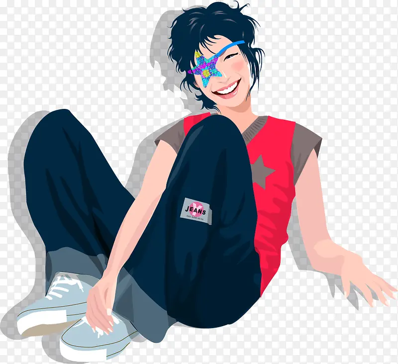 �����ϴ�Ц��Ů��ʸ��ͼ-������