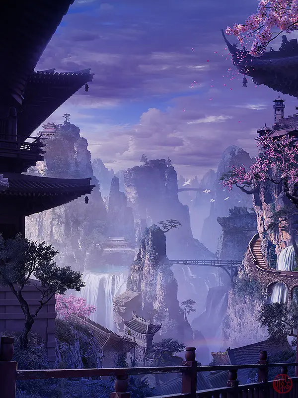 �ֻ���ʽ�羰�廭-������