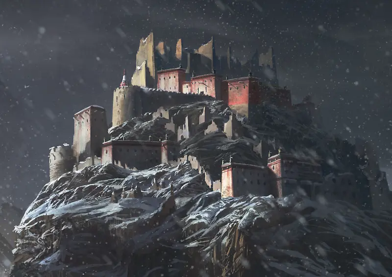 ɽ���ϵĳǱ��廭-������