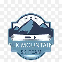 手绘风雪山冬季运动标签-空若网 手绘风雪山冬季运动标签-空若网