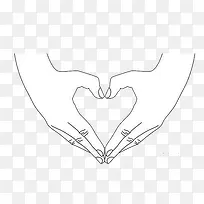创意手绘风格手势手型爱心简笔画-空若网 创意手绘风格手势手型爱心简笔画-空若网