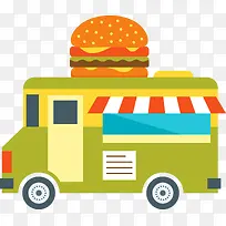 扁平化矢量快餐食物车图-空若网 扁平化矢量快餐食物车图-空若网