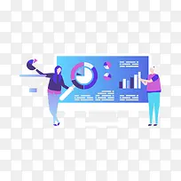 创意金融商务数据图表U插画-空若网 创意金融商务数据图表U插画-空若网