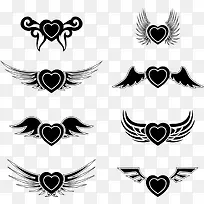 爱心翅膀元素-空若网 爱心翅膀元素-空若网