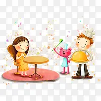 卡通人物与桌椅-空若网 卡通人物与桌椅-空若网