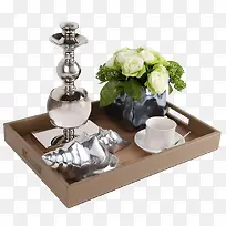 杯子花和托盘-空若网 杯子花和托盘-空若网