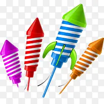 彩色火箭新年鞭炮-空若网 彩色火箭新年鞭炮-空若网