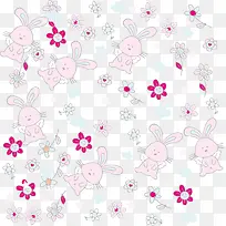 矢量可爱小兔子底纹卡通素材-空若网 矢量可爱小兔子底纹卡通素材-空若网
