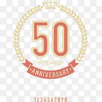 矢量旧货50年周年标签-空若网 矢量旧货50年周年标签-空若网