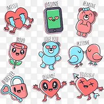爱情卡通形象贴纸-空若网 爱情卡通形象贴纸-空若网