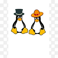 可爱一对卡通企鹅情侣-空若网 可爱一对卡通企鹅情侣-空若网