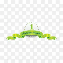 绿色飘带数字1徽章-空若网 绿色飘带数字1徽章-空若网