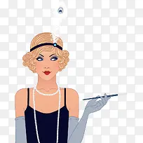 矢量手绘时尚女郎-空若网 矢量手绘时尚女郎-空若网