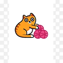 手绘卡通猫咪戏耍-空若网 手绘卡通猫咪戏耍-空若网