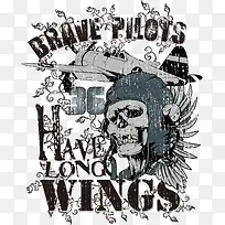 骷髅头和战机插画矢量-空若网 骷髅头和战机插画矢量-空若网