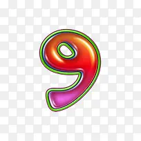 渐变红圆字母数字9-空若网 渐变红圆字母数字9-空若网