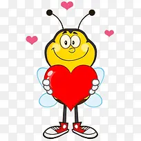 卡通蜜蜂爱心素材-空若网 卡通蜜蜂爱心素材-空若网