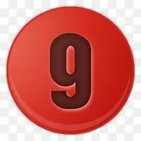 红色的数字9图标-空若网 红色的数字9图标-空若网