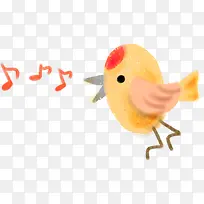 可爱手绘小鸟歌唱-空若网 可爱手绘小鸟歌唱-空若网
