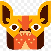 手绘对称的橙色狗头-空若网 手绘对称的橙色狗头-空若网