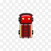 卡通红色消防车俯视图-空若网 卡通红色消防车俯视图-空若网