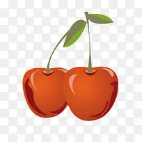 手绘红色樱桃-空若网 手绘红色樱桃-空若网