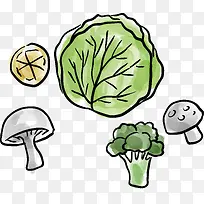 手绘小清新蔬菜-空若网 手绘小清新蔬菜-空若网
