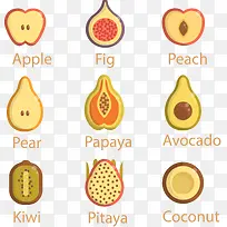 矢量手绘扁平水果-空若网 矢量手绘扁平水果-空若网