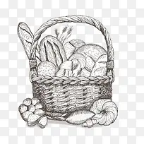 手绘黑白食物-空若网 手绘黑白食物-空若网