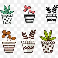 卡通 可爱 彩色小盆栽-空若网 卡通 可爱 彩色小盆栽-空若网