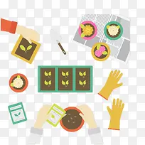 矢量扁平化盆栽-空若网 矢量扁平化盆栽-空若网