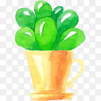 小清新插画广告设计卡通盆栽-空若网 小清新插画广告设计卡通盆栽-空若网