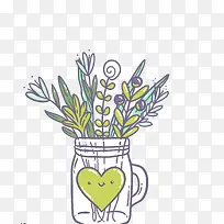 小清新插画广告设计卡通盆栽-空若网 小清新插画广告设计卡通盆栽-空若网