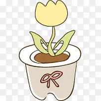 手绘盆栽创意背景-空若网 手绘盆栽创意背景-空若网