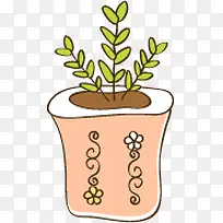 手绘盆栽创意网页-空若网 手绘盆栽创意网页-空若网