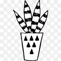 黑色手绘芦荟-空若网 黑色手绘芦荟-空若网