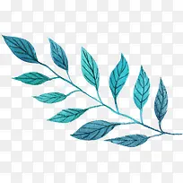 手绘装饰绿植树枝素材-空若网 手绘装饰绿植树枝素材-空若网