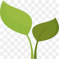 手绘扁平化绿色叶子-空若网 手绘扁平化绿色叶子-空若网