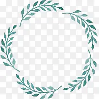 绿色水彩春季草环-空若网 绿色水彩春季草环-空若网