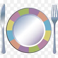矢量彩色餐具-空若网 矢量彩色餐具-空若网