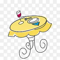 手绘桌子餐具-空若网 手绘桌子餐具-空若网