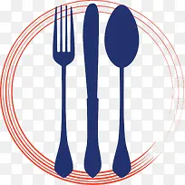 红色圆圈餐具-空若网 红色圆圈餐具-空若网