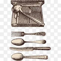 矢量手绘餐具-空若网 矢量手绘餐具-空若网