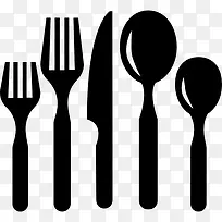 餐具五件图标-空若网 餐具五件图标-空若网