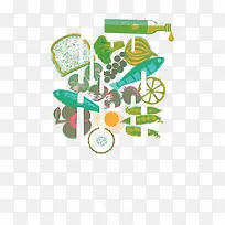 刀叉上的水果蔬菜-空若网 刀叉上的水果蔬菜-空若网