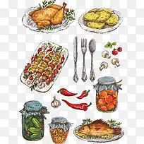 手绘食物-空若网 手绘食物-空若网