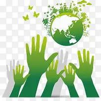 矢量绿色手蝴蝶-空若网 矢量绿色手蝴蝶-空若网