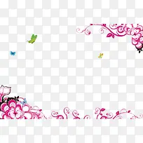 创意花朵蝴蝶装饰背景-空若网 创意花朵蝴蝶装饰背景-空若网